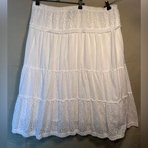 Vintage Lacey Eyelet Prairie Skirt Size XL